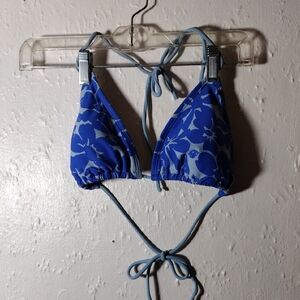 O2 gym, Size XL,Blue Floral Bikini Top